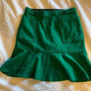 Green vintage wool skirt
